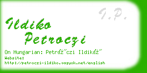ildiko petroczi business card